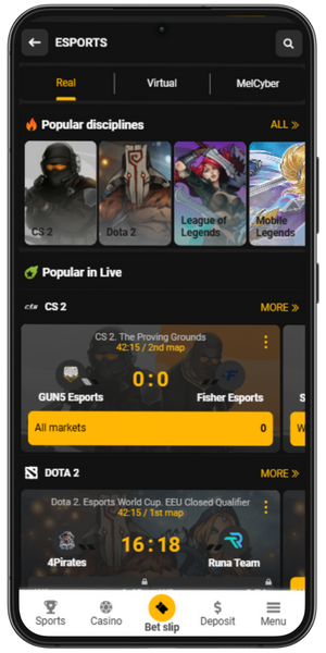 Melbet app eSposrts