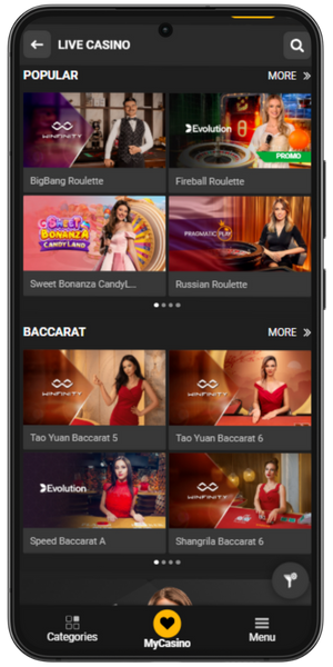 Melbet app live casino