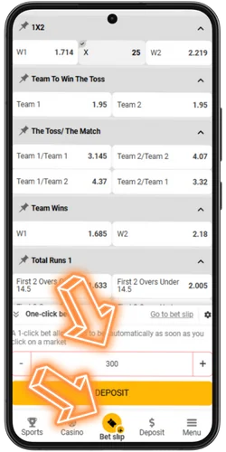Open the betslip