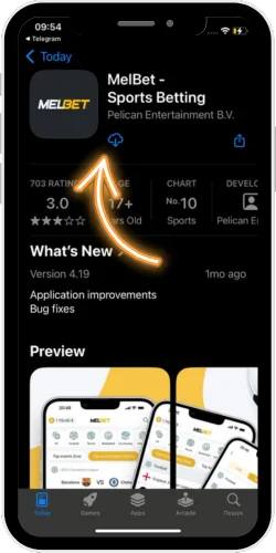 Tap Melbet iOS download
