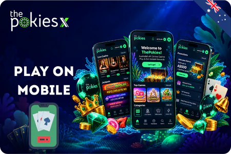 The Pokies on mobile browser on iOS and Android, no app needed